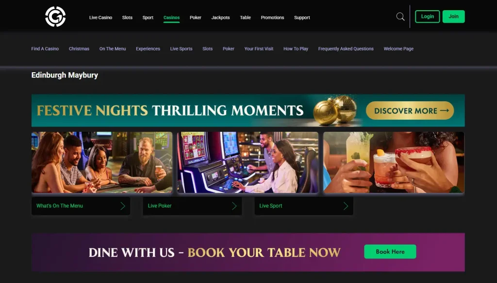 Grosvenor Casino Edinburgh Maybury visitor information